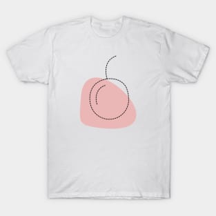 Minimalist Dotted Cherry Organic forms abstract art T-Shirt